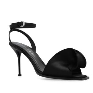 Alexander McQueen Crepe Satin Womens Black Heels Size 37.5